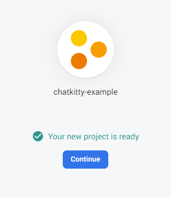 Screenshot: Firebase create project complete